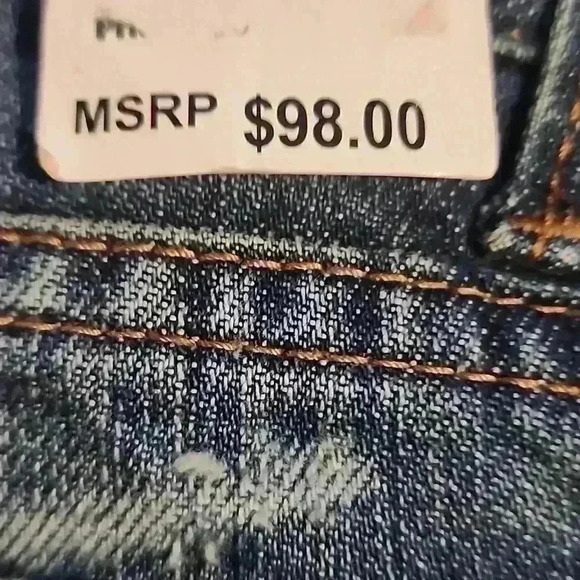 P5024 vintage nwt seven jeans flare massive distressed jeans originally $98.00 - Picture 8 of 8